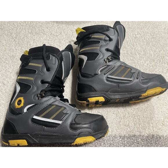 Ski-doo Holeshot BRP snowmobile boots 4441322809 size 8 lace up black yellow - Picture 2 of 10
